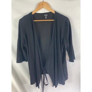 Eileen Fisher Black Tie Front Cardigan Size XL